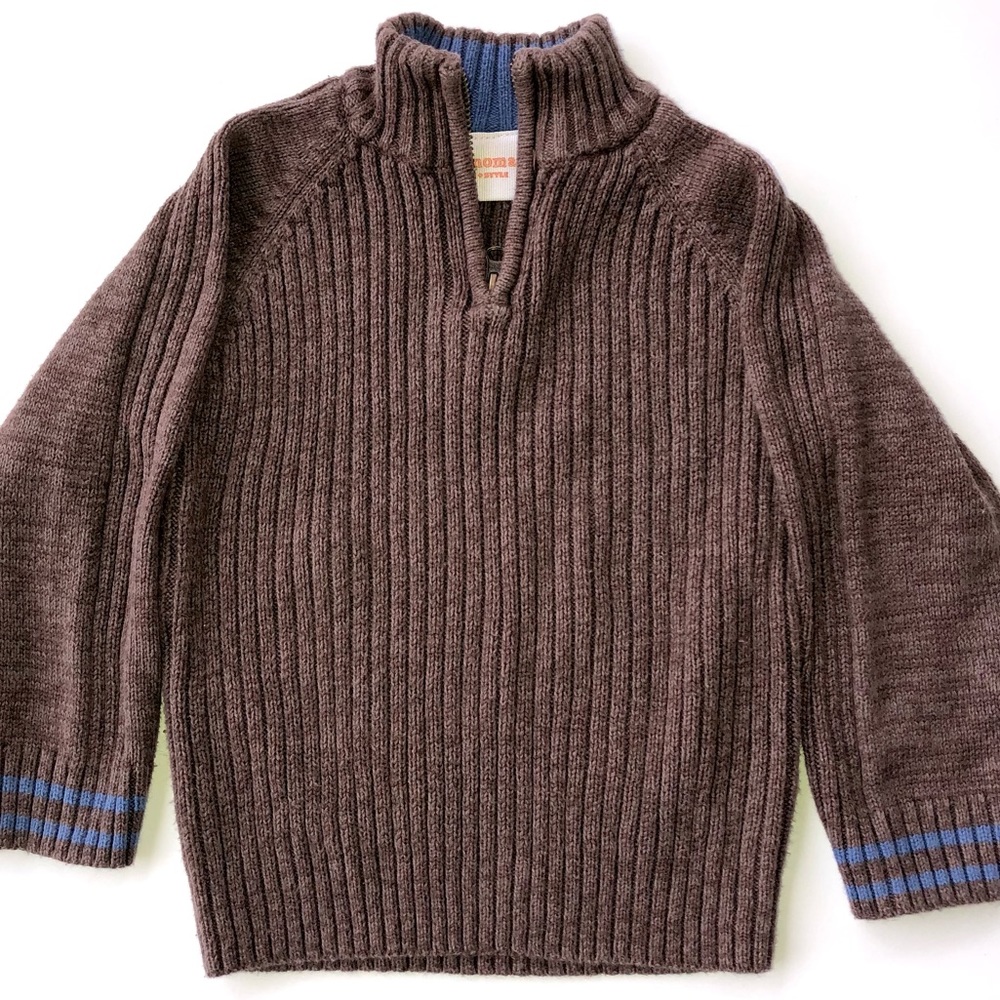 Sonoma brown and blue 1/4 zip sweater size 2T